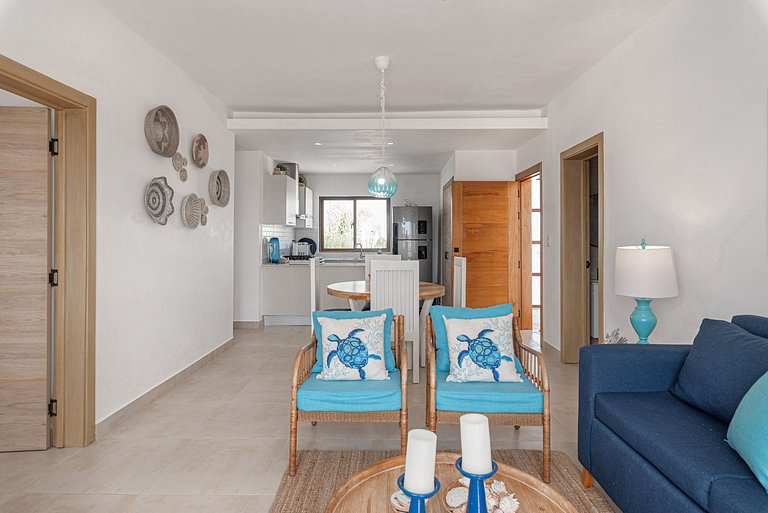 Apartamento de dos Habitaciones piscina y gimnasio