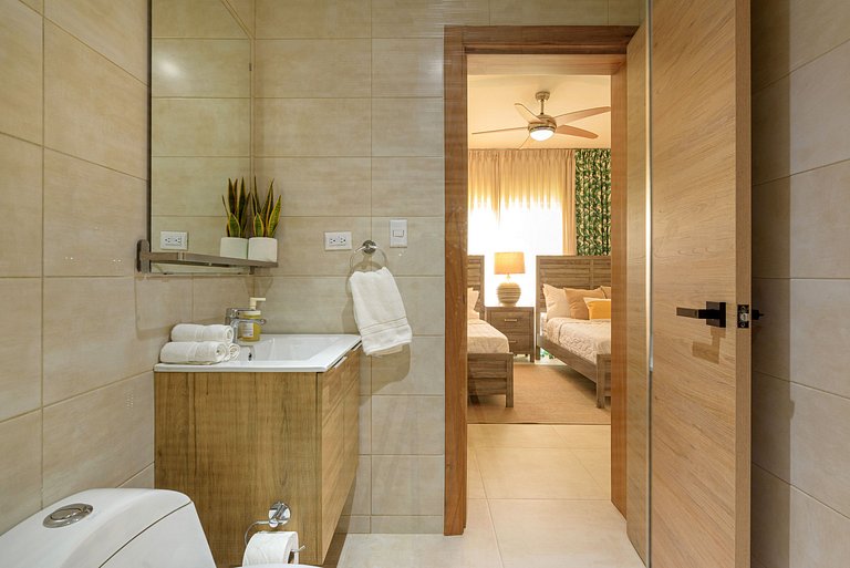 Apartamento con piscina, gimnasio y acceso a playa