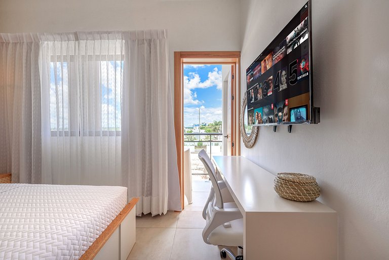 Apartamento con piscina, gym y playa a 7 minutos