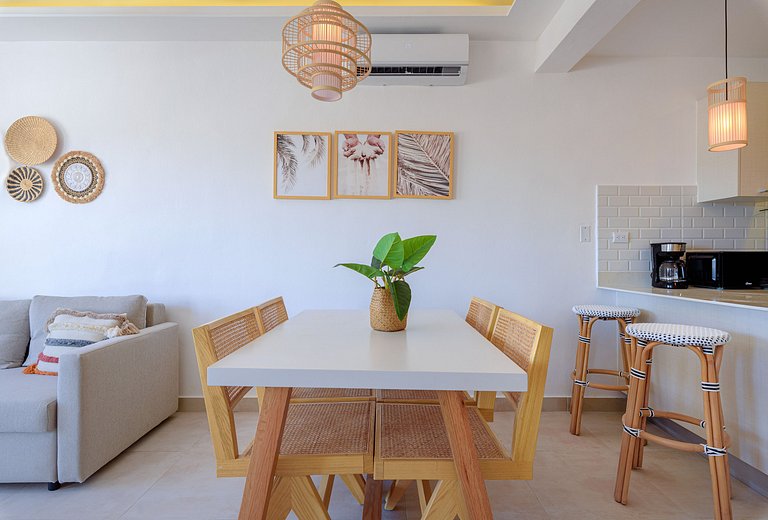 Apartamento con piscina, gym y playa a 7 minutos