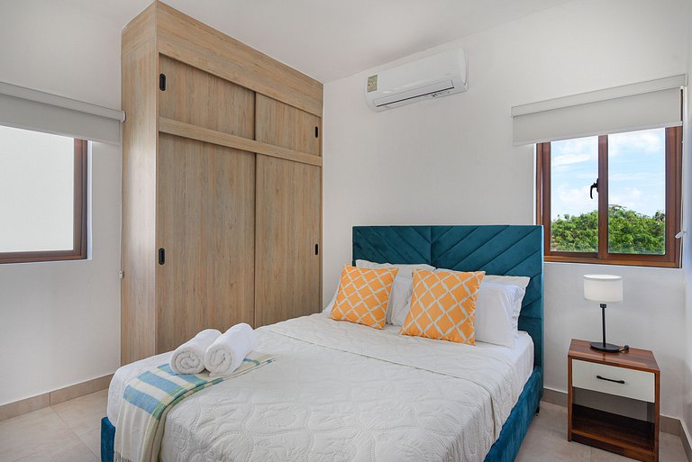 Apartamento vista a piscina, gym y cerca de playa