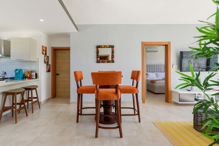 7 minutos de la playa, piscina y gym en Punta Cana