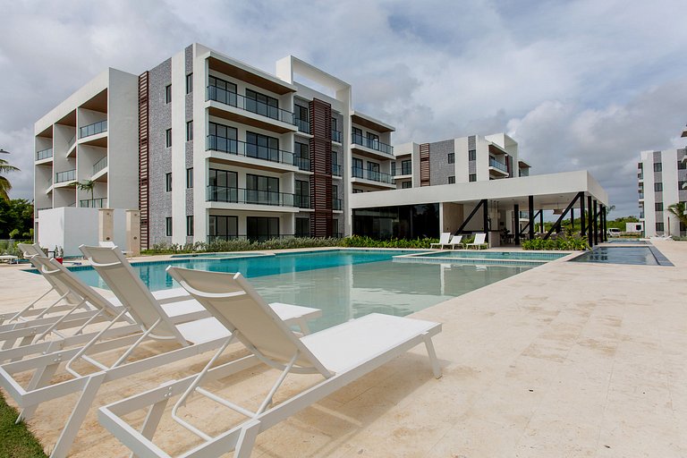 1 habitación, estilo lujoso y vista a la piscina