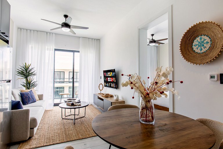 1 habitación, estilo lujoso y vista a la piscina