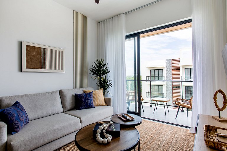 1 habitación, estilo lujoso y vista a la piscina