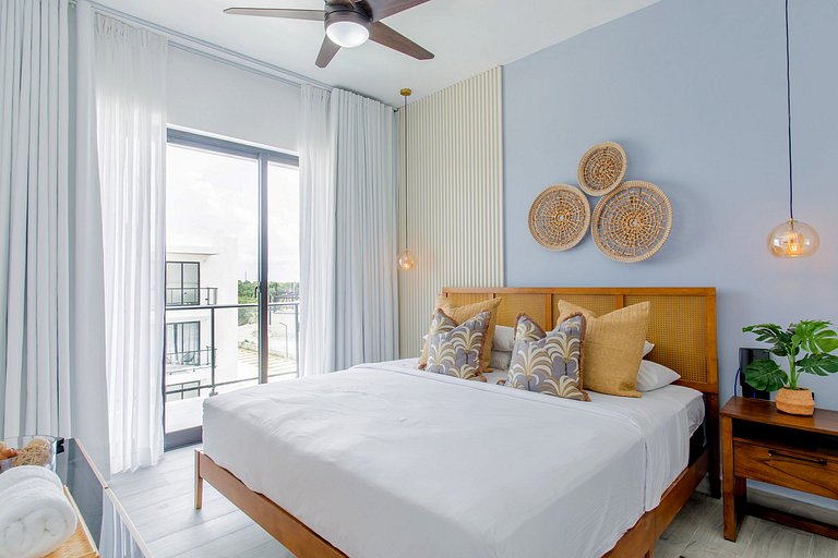 1 habitación, estilo lujoso y vista a la piscina