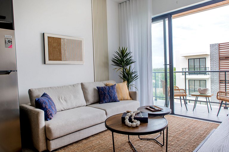 1 habitación, estilo lujoso y vista a la piscina