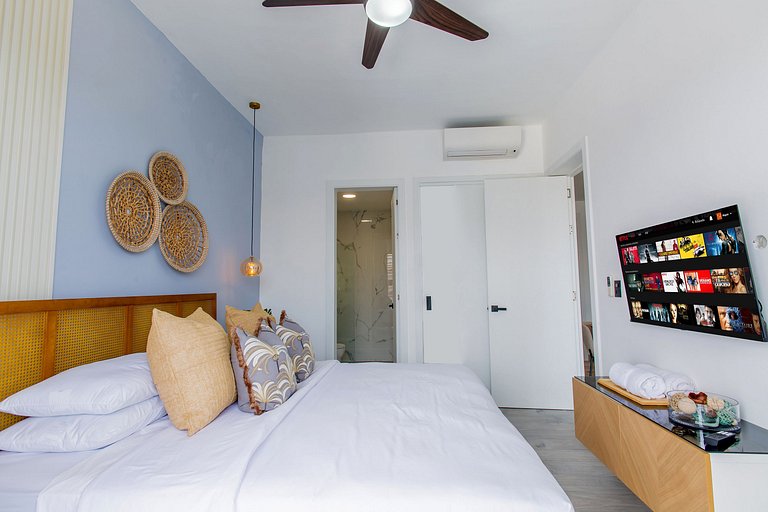 1 habitación, estilo lujoso y vista a la piscina