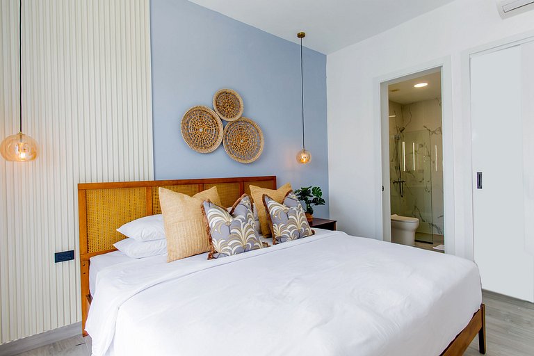 1 habitación, estilo lujoso y vista a la piscina
