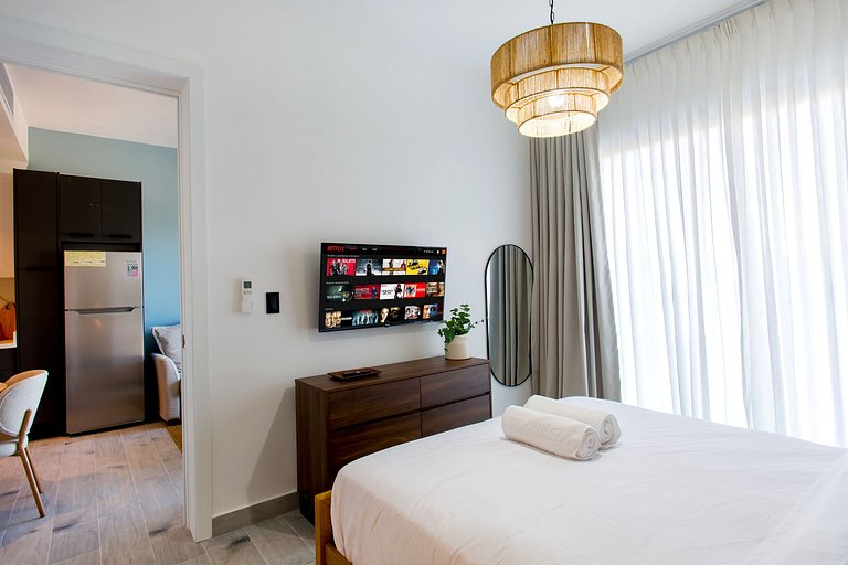 5 minutos Downtown 1 habitación piscina gimnasio