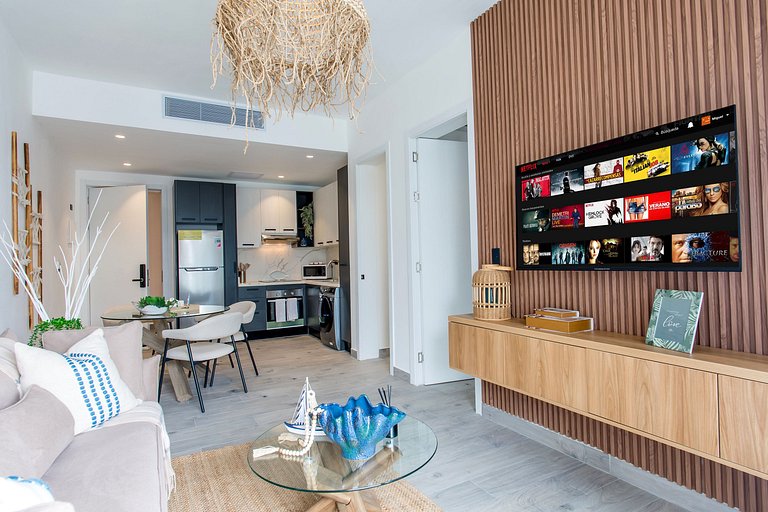 Moderno 1BR Piscina, Gimnasio y Cerca de Downtown