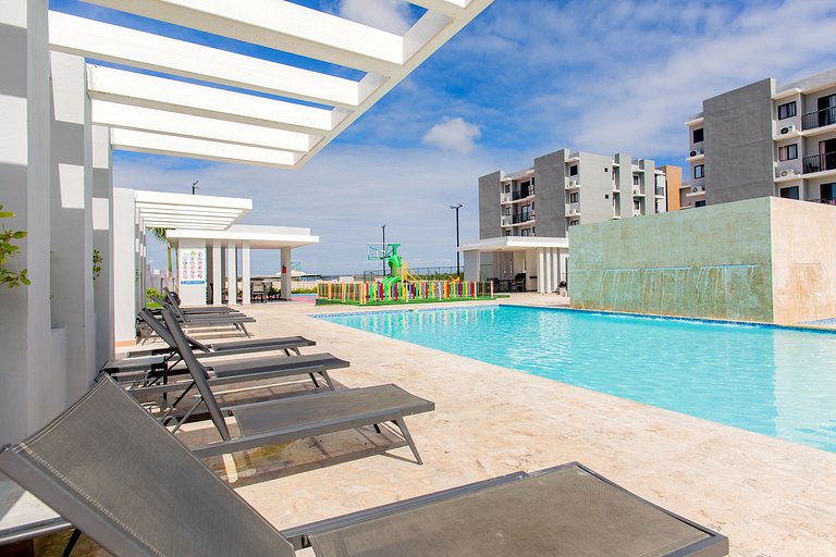 Moderno 2 habitaciones con piscina y elevador