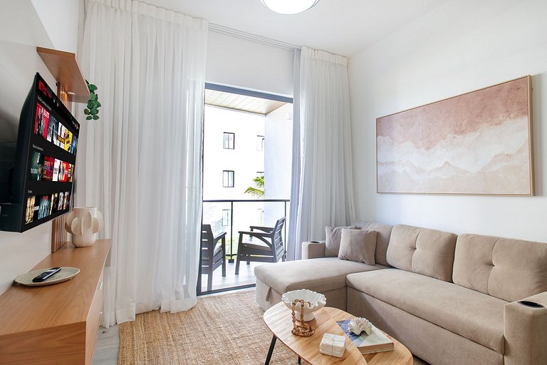 1 habitación, piscina, gimnasio y playa artificial