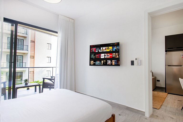 1 habitación, piscina, gimnasio y playa artificial