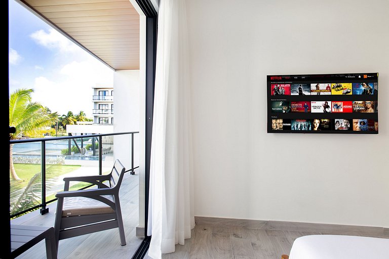 1 habitación, piscina, gimnasio y playa artificial