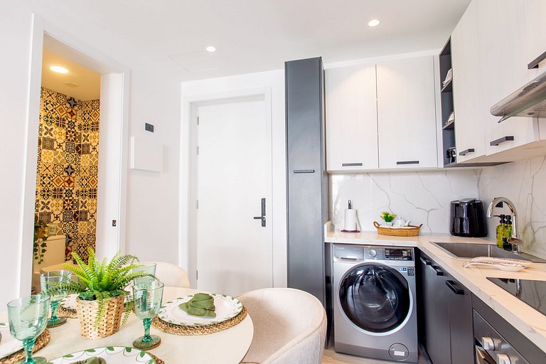 Apartamento 1BR piscina, golf y playa artificial