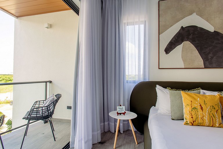 Apartamento 1BR piscina, golf y playa artificial