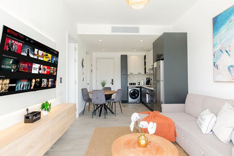 1 dormitorio piscina, gimnasio y playa artificial