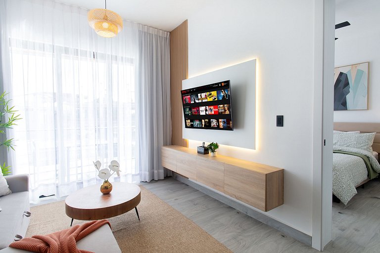 1 dormitorio piscina, gimnasio y playa artificial