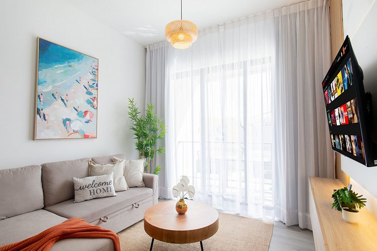 1 dormitorio piscina, gimnasio y playa artificial