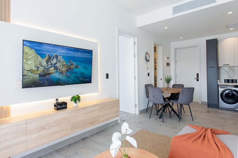 1 dormitorio piscina, gimnasio y playa artificial