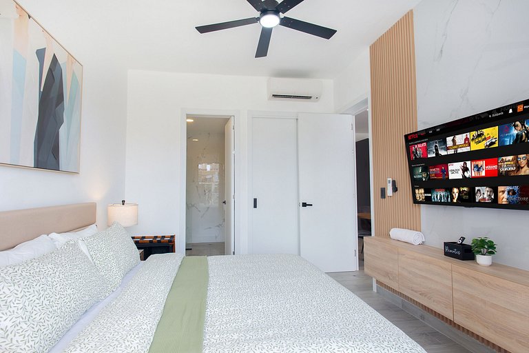 1 dormitorio piscina, gimnasio y playa artificial