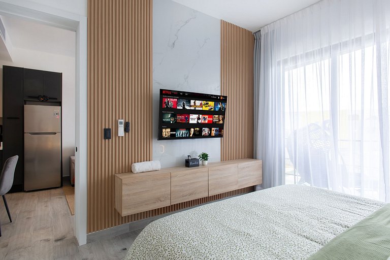 1 dormitorio piscina, gimnasio y playa artificial