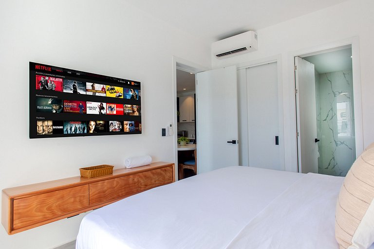 Exclusivo 1BR piscina, gym y playa artificial