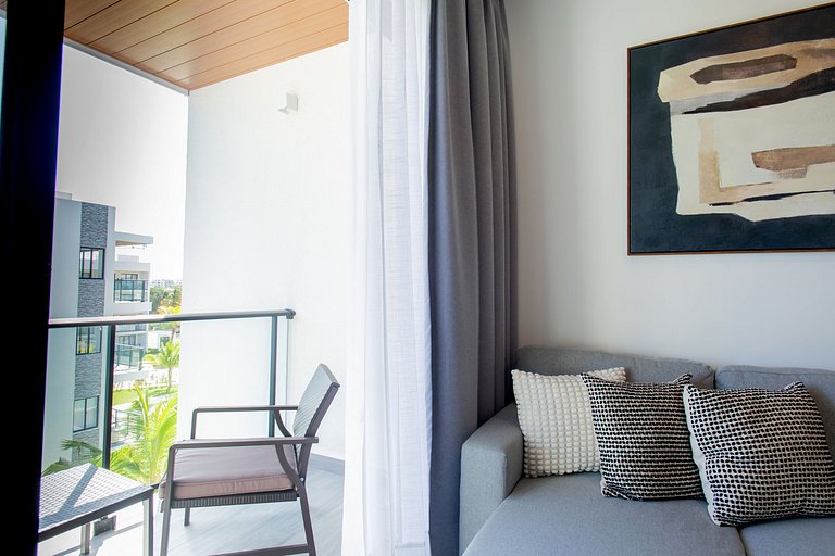 Exclusivo 1BR piscina, gym y playa artificial