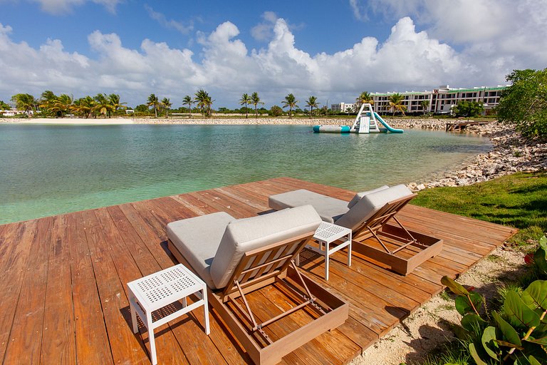 Exclusivo 1BR piscina, gym y playa artificial