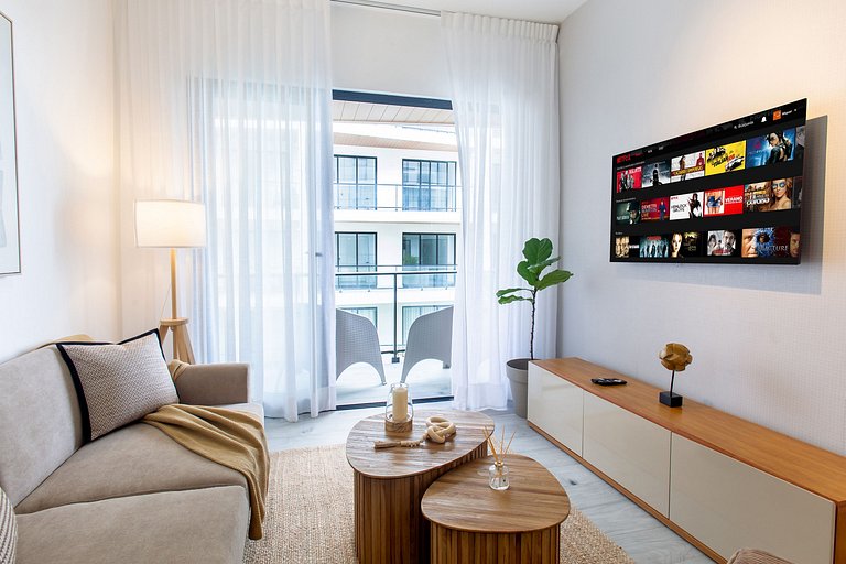 1BR, exclusivo, piscinas, gym y playa artificial