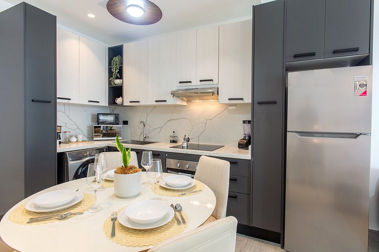 1BR, exclusivo, piscinas, gym y playa artificial