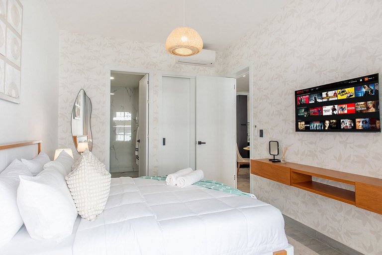 1BR, exclusivo, piscinas, gym y playa artificial