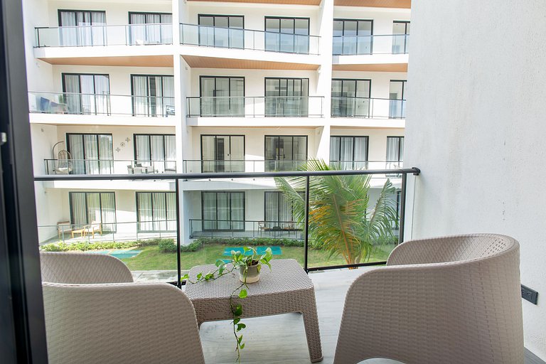 1BR, exclusivo, piscinas, gym y playa artificial