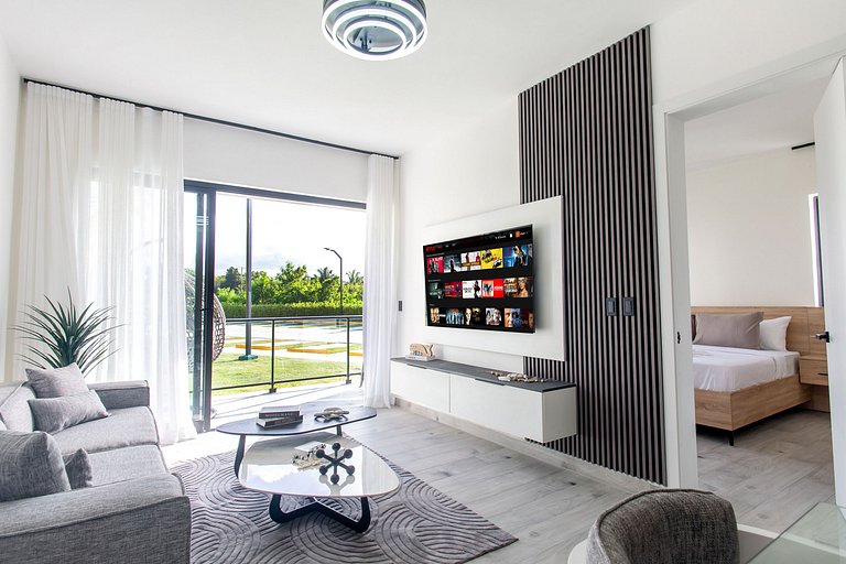 2 habitaciones primer piso, piscina y gimnasio