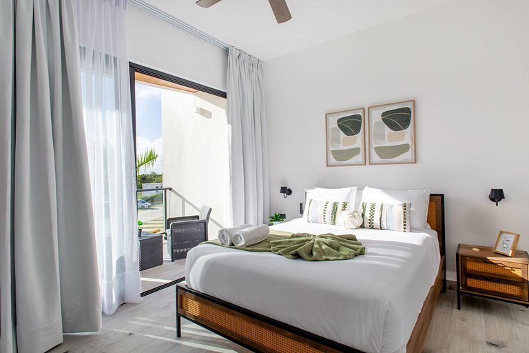 1 habitación, playa artificial, piscina y gimnasio