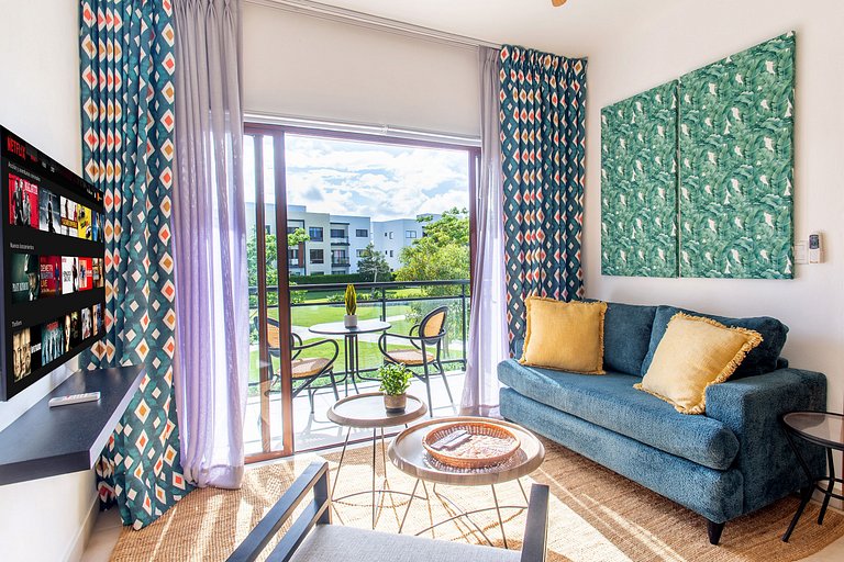 Apartamento con piscina, gimnasio y acceso a playa