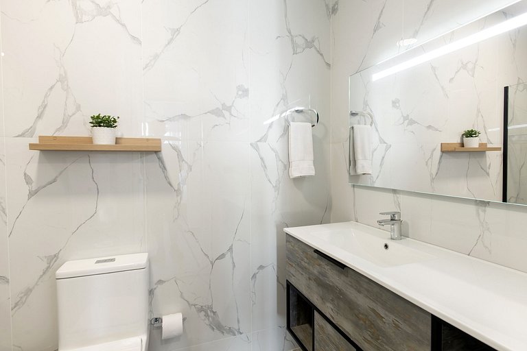 Vista a la Piscina, Gimnasio y Playa Artificial