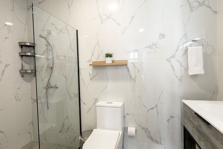 Vista a la Piscina, Gimnasio y Playa Artificial