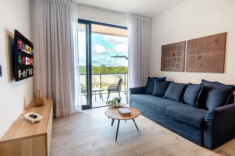 1BR, playa artificial, piscinas, gym, ubicación