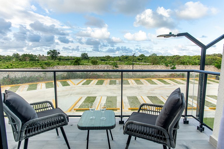 1BR, playa artificial, piscinas, gym, ubicación