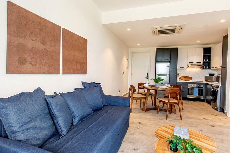 1BR, playa artificial, piscinas, gym, ubicación