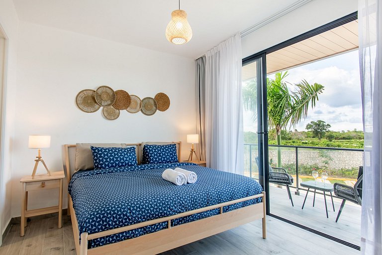 1BR, playa artificial, piscinas, gym, ubicación