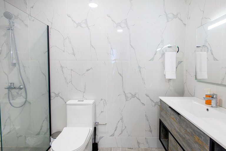 1BR, playa artificial, piscinas, gym, ubicación