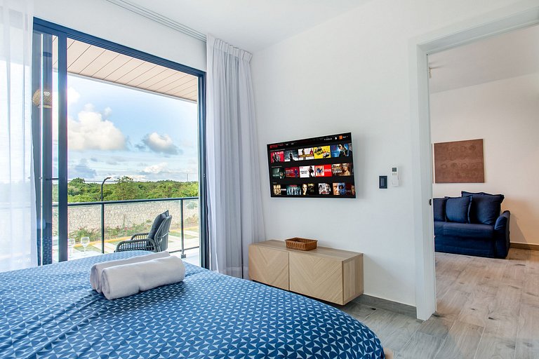 1BR, playa artificial, piscinas, gym, ubicación