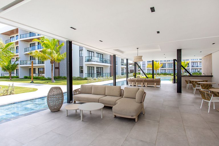 1BR, playa artificial, piscinas, gym, ubicación