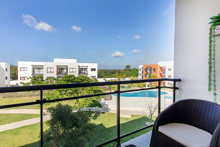 2 habitaciones, Piscina, gym, playa a 7 minutos