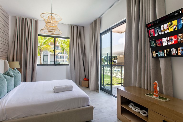 Apartamento en primer nivel con vista a la piscina