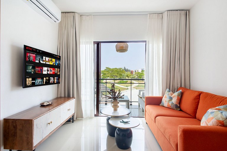 2 habitaciones con vista a piscina y jardín