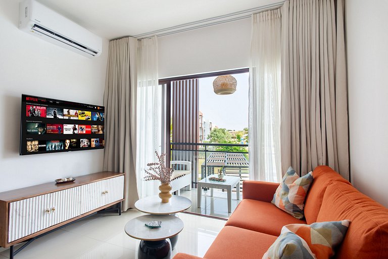 2 habitaciones con vista a piscina y jardín
